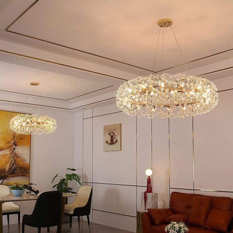 ✨ lustre rond cristal gold – collection eclalux