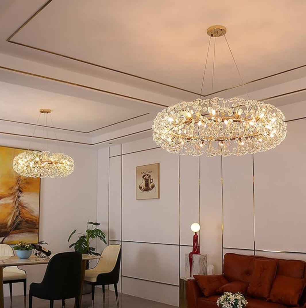 ✨ lustre rond cristal gold – collection eclalux