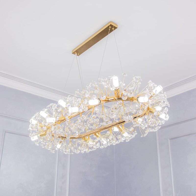 ✨ lustre rond cristal gold – collection eclalux