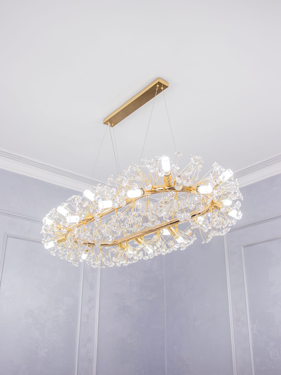 ✨ lustre rond cristal gold – collection eclalux