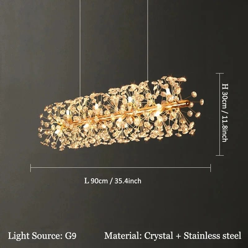 lustre linéaire cristal & or | Élégance moderne & lumière signature lustre linéaire cristal & or | Élégance moderne & lumière signature