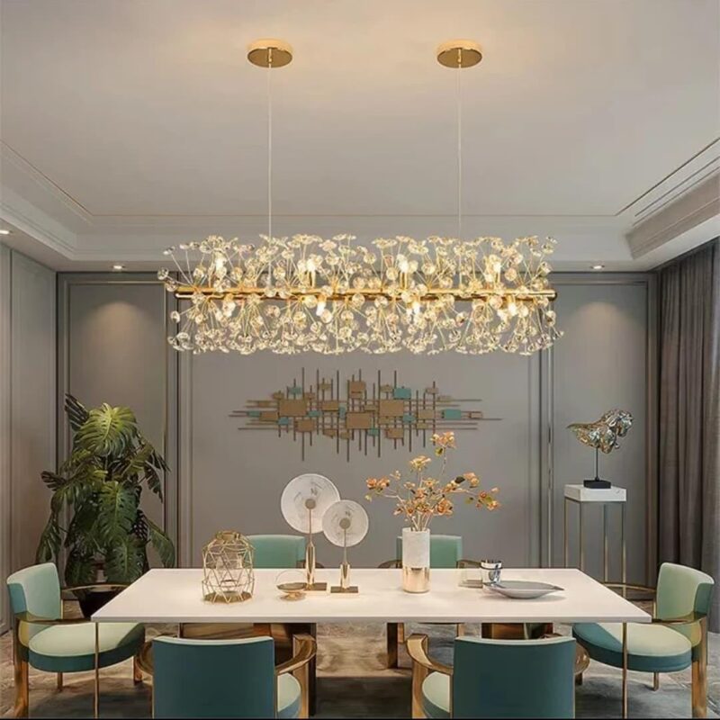 lustre linéaire cristal & or | Élégance moderne & lumière signature