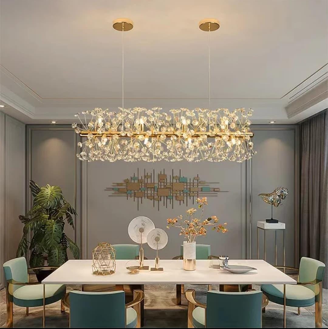 lustre linéaire cristal & or | Élégance moderne & lumière signature